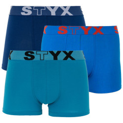 3PACK Boxers homme Styx sport élastique bleu (G9676869)