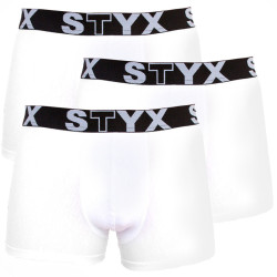 3PACK Boxers homme Styx sport élastique surdimensionné blanc (R10616161)