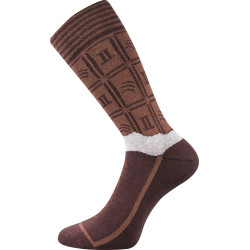 Chaussettes drôles pour hommes Lonka marron (Chocolate milk pánské)