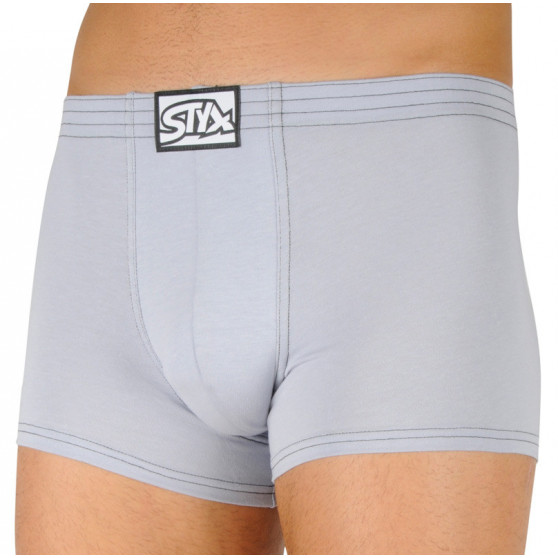 Boxers homme Styx caoutchouc classique light grey (Q1067)