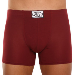 Boxers homme Styx long caoutchouc classique burgundy (F1060)