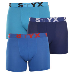 3PACK Boxers homme Styx long sport élastique bleu (U9676869)