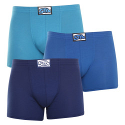 3PACK Boxers homme Styx long classique élastique bleu (F9676869)