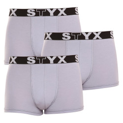 3PACK Boxers homme Styx sport élastique gris (G10676767)