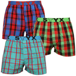 3PACK Caleçons homme Styx sport élastique multicolore (B9373839)