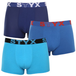 3PACK Boxers homme Styx sport élastique bleu (3G96789)