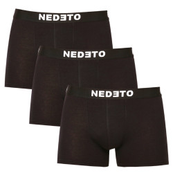 3PACK Boxers homme Nedeto noir (3NDTB001-brand)