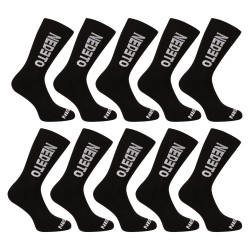 10PACK chaussettes Nedeto high noir (10NDTP001-brand)