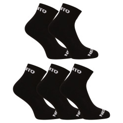 5PACK chaussettes Nedeto chaussettes à la cheville noires (5NDTPK001-brand)