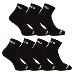 7PACK chaussettes Nedeto chaussettes à la cheville noires (7NDTPK001-brand)