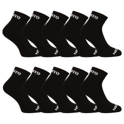 10PACK chaussettes Nedeto chaussettes à la cheville noires (10NDTPK001-brand)