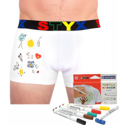 Boxers homme Styx sport caoutchouc blanc + marqueurs textiles (GF1061)