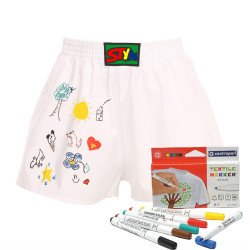 Caleçons enfant Styx caoutchouc classique white + textile markers (JF1061)