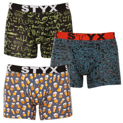 3PACK Boxers homme Styx long art sports élastique multicolore (3U12672)