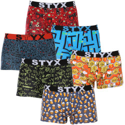 6PACK Boxers homme Styx art sports rubber multicolour (6G12697124)