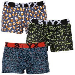 3PACK Boxers homme Styx art sports rubber multicolour (3G12672)