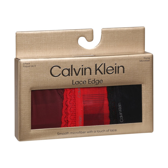 3PACK String femme Calvin Klein multicolore (QD5151E-I24)