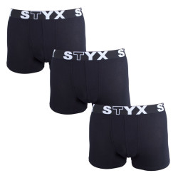 3PACK Boxers homme Styx sport élastique surdimensionné noir (3R960)