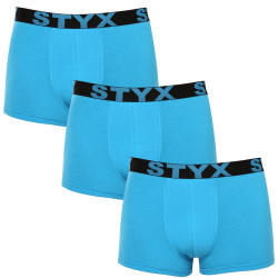 3PACK Boxers homme Styx sport élastique bleu clair (3G1169)