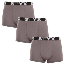 3PACK Boxers homme Styx sport élastique gris foncé (3G1063)