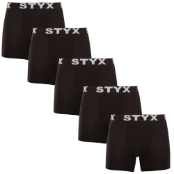 5PACK Boxers homme Styx long sport élastique noir (5U960)