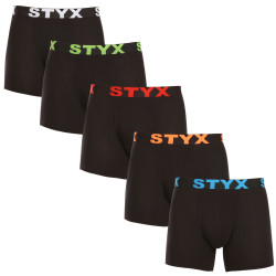 5PACK Boxers homme Styx long sport élastique noir (5U9602)