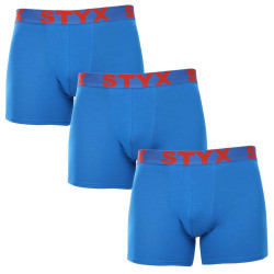 3PACK Boxers homme Styx long sport élastique bleu (3U1167)