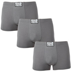 3PACK Boxers homme Styx caoutchouc classique dark grey (3Q1063)