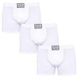 3PACK Caleçon homme Styx long classique élastique blanc (3F1061)