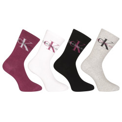 4PACK chaussettes pour femmes Calvin Klein multicolore (701224131 003)