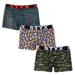 3PACK Boxers homme Styx art sports rubber multicolour (3G12672/2)