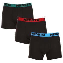 3PACK Boxers homme Nedeto noir (3NB002)