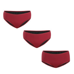 3PACK Culotte menstruelle Meracus Bourgogne pour les règles abondantes (MEMS107)