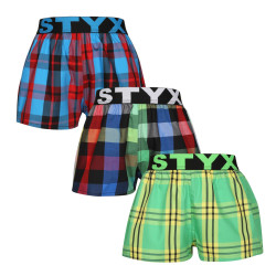 3PACK Caleçons enfant Styx sport élastique multicolore (3BJ11123)