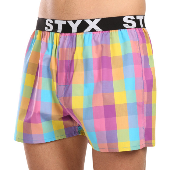 3PACK Caleçons homme Styx sport élastique multicolore (3B102830)