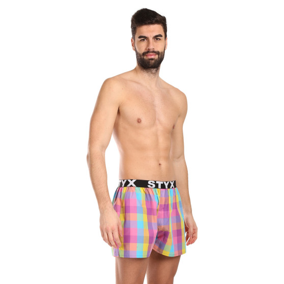 3PACK Caleçons homme Styx sport élastique multicolore (3B102830)