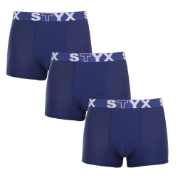 3PACK Boxers homme Styx sport élastique bleu foncé (3G968)