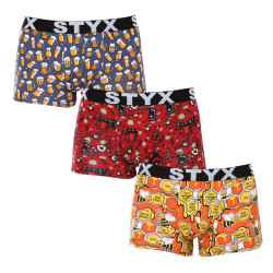 3PACK Boxers homme Styx art sports rubber multicolour (3G13714)