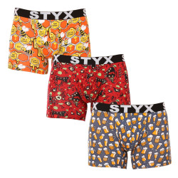 3PACK Boxers homme Styx long art sports élastique multicolore (3U13714)