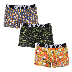 3PACK Boxers homme Styx art sports rubber multicolour (3G13724)