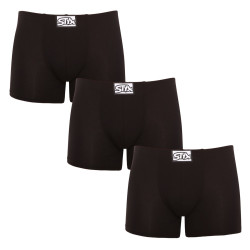 3PACK Boxers homme Styx long classique élastique noir (F9606060)