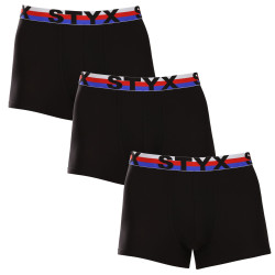 3PACK caleçon homme Styx sports élastique noir tricolore (3G1960)