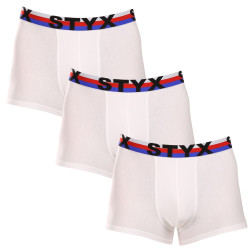 3PACK caleçon homme Styx sport élastique blanc tricolore (3G2061)