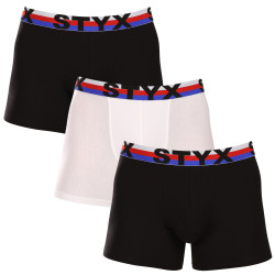 3PACK caleçon homme Styx long sport élastique multicolore tricolore (3U19001)