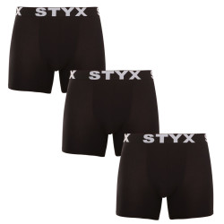 3PACK Boxers homme Styx long sport élastique noir (3U960)