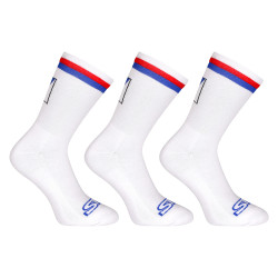 3PACK chaussettes Styx haute blanc tricolore (3HV10111)