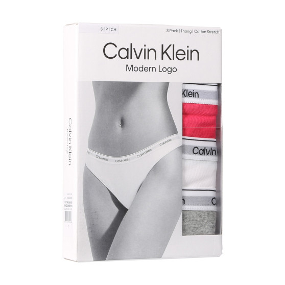 3PACK String femme Calvin Klein multicolore (QD5209E-NP4)