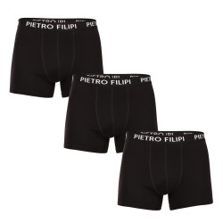 3PACK Boxers homme Pietro Filipi noir (3BCL002)