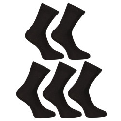 5PACK chaussettes Nedeto chaussettes à la cheville bambou noir (5PBK01)