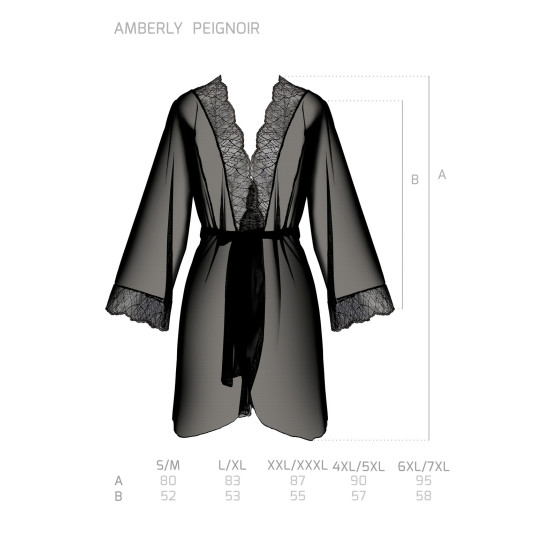 Robe de chambre pour femmes Passion noir (Amberly peignoir)